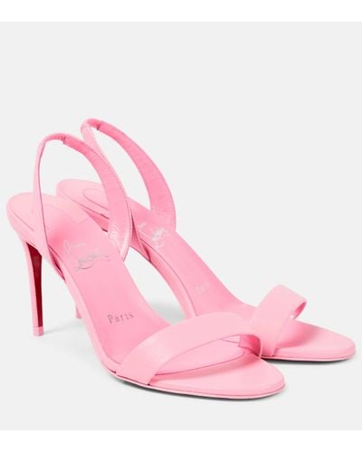 Christian Louboutin O Marylin 85 Leather Slingback Sandals - Pink