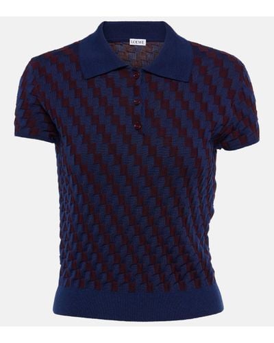 Loewe Cotton-blend Polo Shirt - Blue
