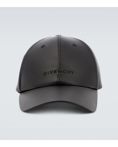 Givenchy Gorra de piel con logo - Gris