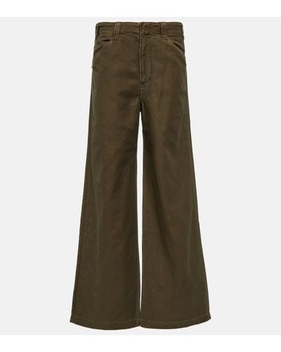 Citizens of Humanity Paloma High-rise Wide-leg Cotton Trousers - Green