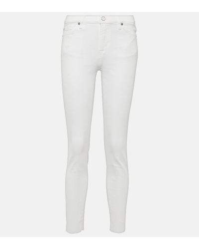 7 For All Mankind Jean skinny raccourci a taille haute - Blanc
