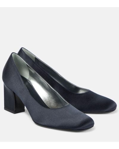 The Row Fiore Satin Pumps - Blue