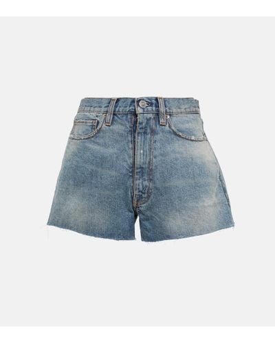 Maison Margiela Shorts di jeans distressed - Blu