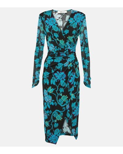 Diane von Furstenberg Vestido midi Nevine de jersey estampado - Azul