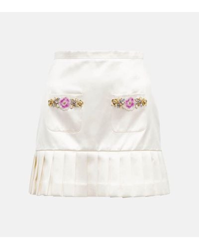 Miss Sohee Embellished Silk Miniskirt - Natural