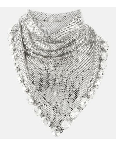 Rabanne Crystal-embellished Chainmail Necklace - Gray