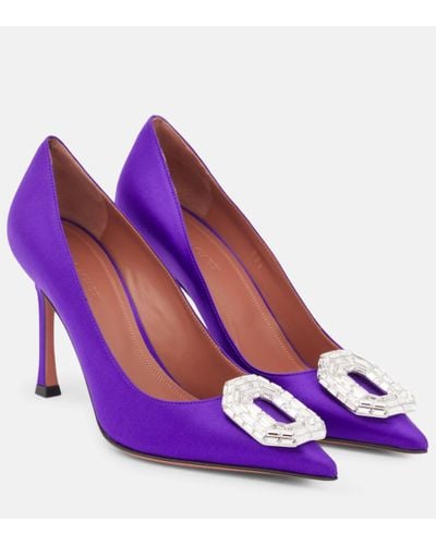 AMINA MUADDI Camelia Satin Court Shoes - Purple
