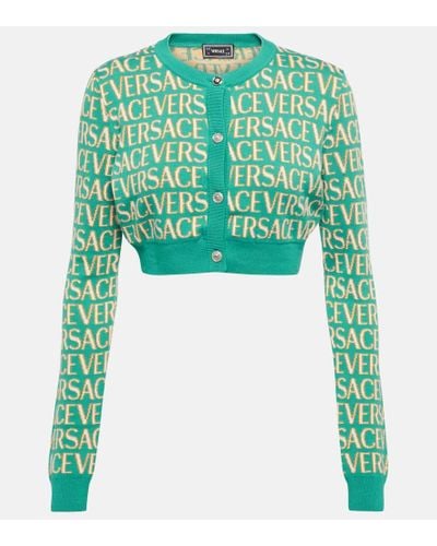 Versace Cardigan cropped Allover - Verde