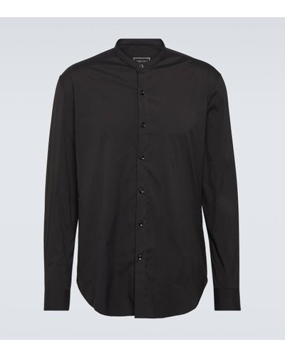 Giorgio Armani Icon Cotton-blend Poplin Shirt - Black