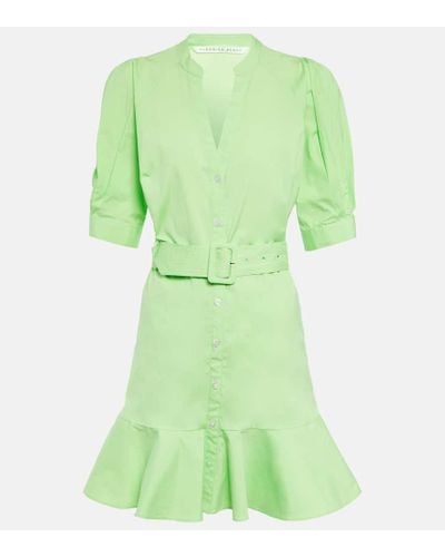 Veronica Beard Molly Cotton-blend Shirt Dress - Green