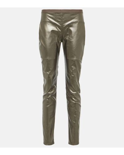 Rick Owens Leggings in denim metallizzato - Verde