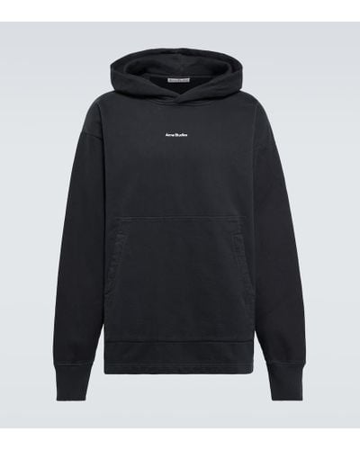 Acne Studios Hoodie aus Baumwoll-Fleece - Blau