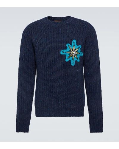 Alanui Rib-knit Wool-blend Sweater - Blue