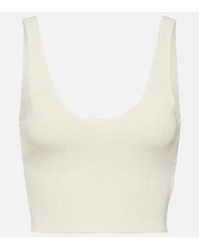 Chloé Top cropped in maglia di lana - Bianco