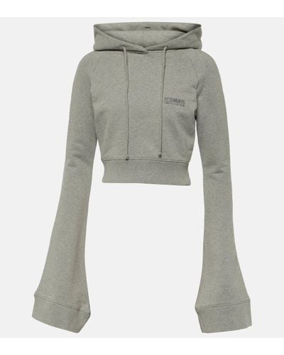 Vetements Cotton-blend Jersey Cropped Hoodie - Grey