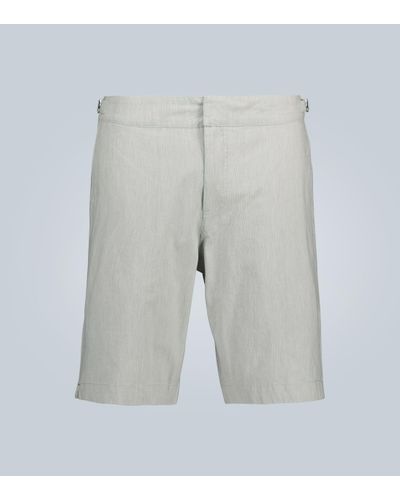 Orlebar Brown Dane Ii Fine Striped Shorts - Gray