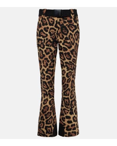 Goldbergh Pantalon de ski Purr a motif leopard - Marron