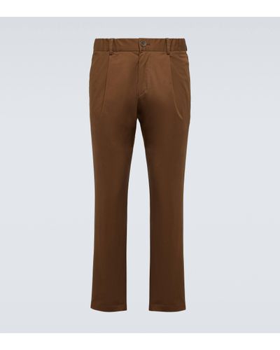 Herno Cotton-blend Straight Trousers - Brown