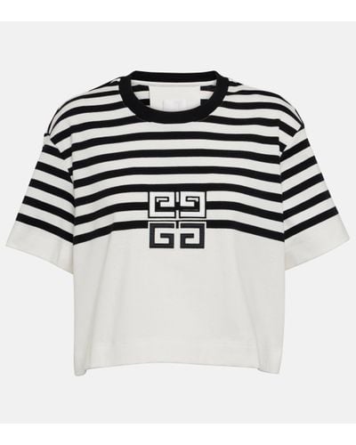 Givenchy T-shirt 4G raccourci en coton a logo - Blanc
