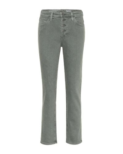 AG Jeans Isabelle High-rise Straight Jeans - Gray