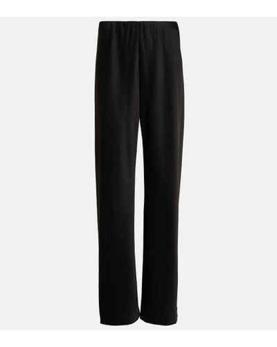 Vince High-rise Satin Straight Trousers - Black