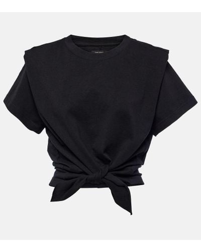 Isabel Marant Tie-detail Cotton Crop Top - Black