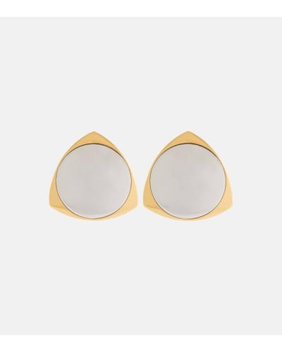 Saint Laurent Shield Clip-on Earrings - White