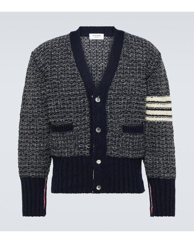 Thom Browne 4-bar Wool And Mohair Cardigan - Blue