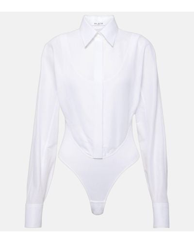 Alaïa Cotton Bodysuit - White