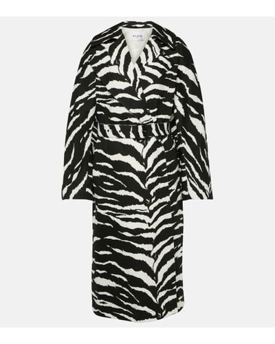 Alaïa Zebra-print Denim Trench Coat - Black