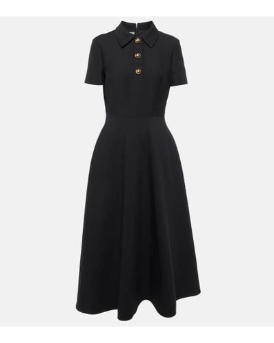 Valentino Crepe Couture A-line Midi Dress - Black