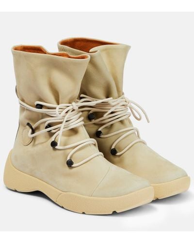 Loro Piana Trace Suede Hiking Boots - Natural