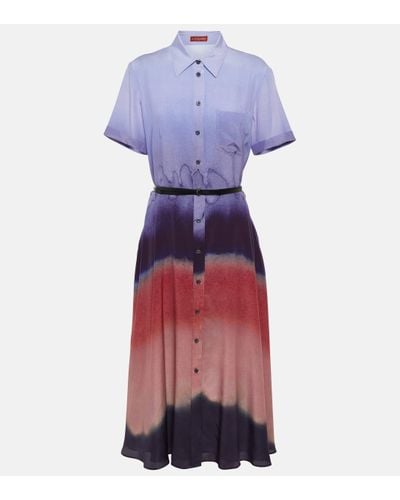 Altuzarra Kiera Printed Silk Shirt Dress - Purple