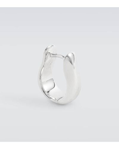 Tom Wood Oyster Small Sterling Silver Hoop Earrings - White