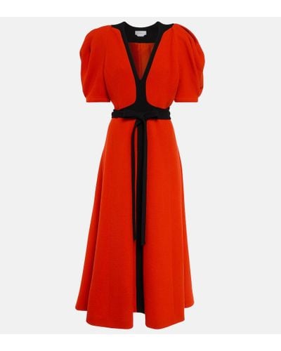 Gabriela Hearst Vestido midi Luz en crepe de lana - Rojo