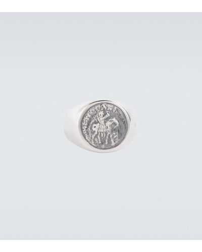 Tom Wood Anillo Coin Pendant de plata de ley - Blanco
