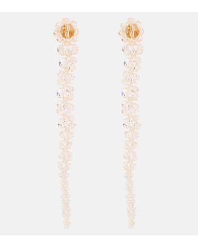 Simone Rocha Boucles d'oreilles Drip a cristaux - Blanc