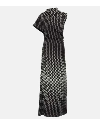 TOVE June Printed Silk-blend Maxi Dress - Black