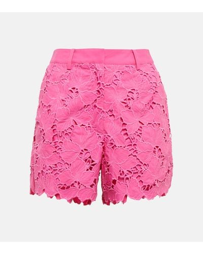 Self-Portrait Floral Patterned Shorts - Pink