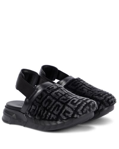 Givenchy Slippers 4G aus Shearling - Schwarz