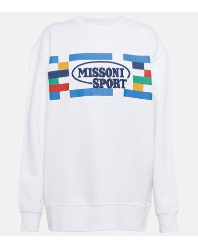 Missoni Sweat-shirt en coton a logo - Blanc