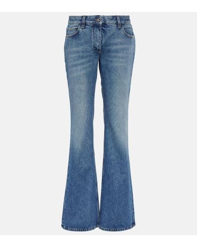 Off-White c/o Virgil Abloh Low-Rise Flared Jeans - Blau