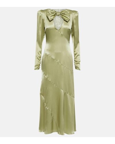 Alessandra Rich Embellished Silk Gown - Green