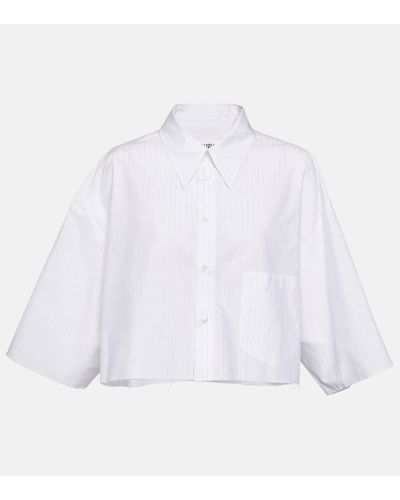 MM6 by Maison Martin Margiela Camicia cropped in cotone - Bianco