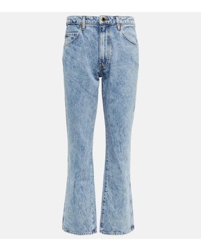 Khaite High-Rise Cropped Jeans Vivian - Blau