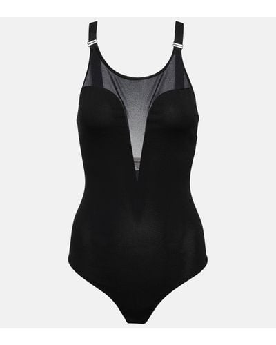 Alexander McQueen Silk-blend Bodysuit - Black