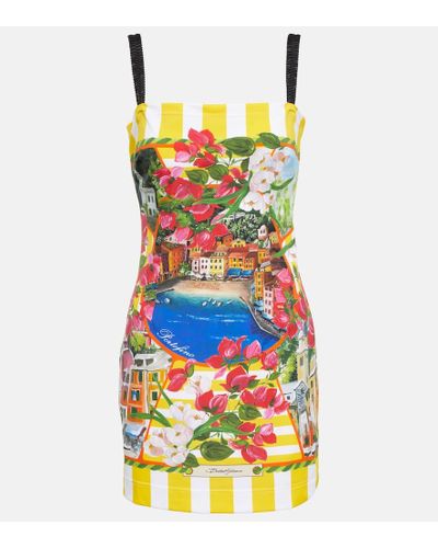 Dolce & Gabbana Vestido corto estampado con tirantes - Multicolor
