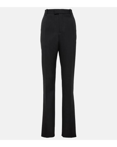 Bottega Veneta High-rise Slim Wool Pants - Black