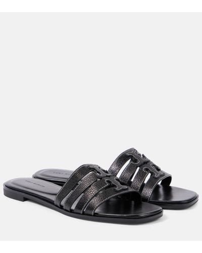 Tory Burch Ines Leather Sandals - Black
