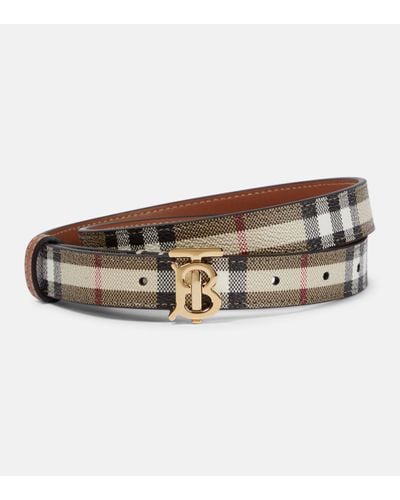 Burberry Logo Checked Belt - Brown